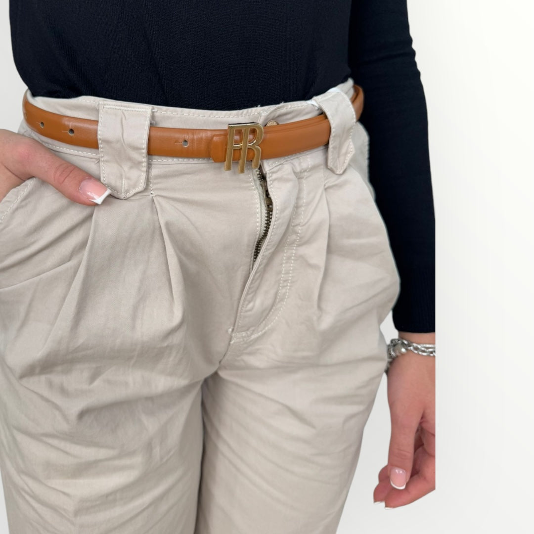 FRACOMINA - PANTALONE BAGGY CON CINTURA