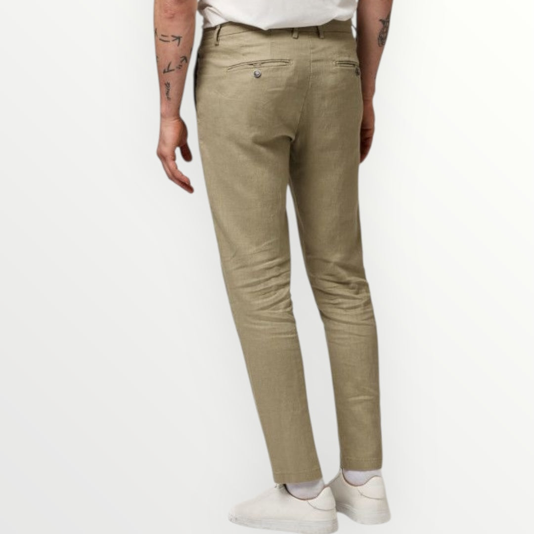 GIANNI LUPO - PANTALONE IN LINO CON LACCIO