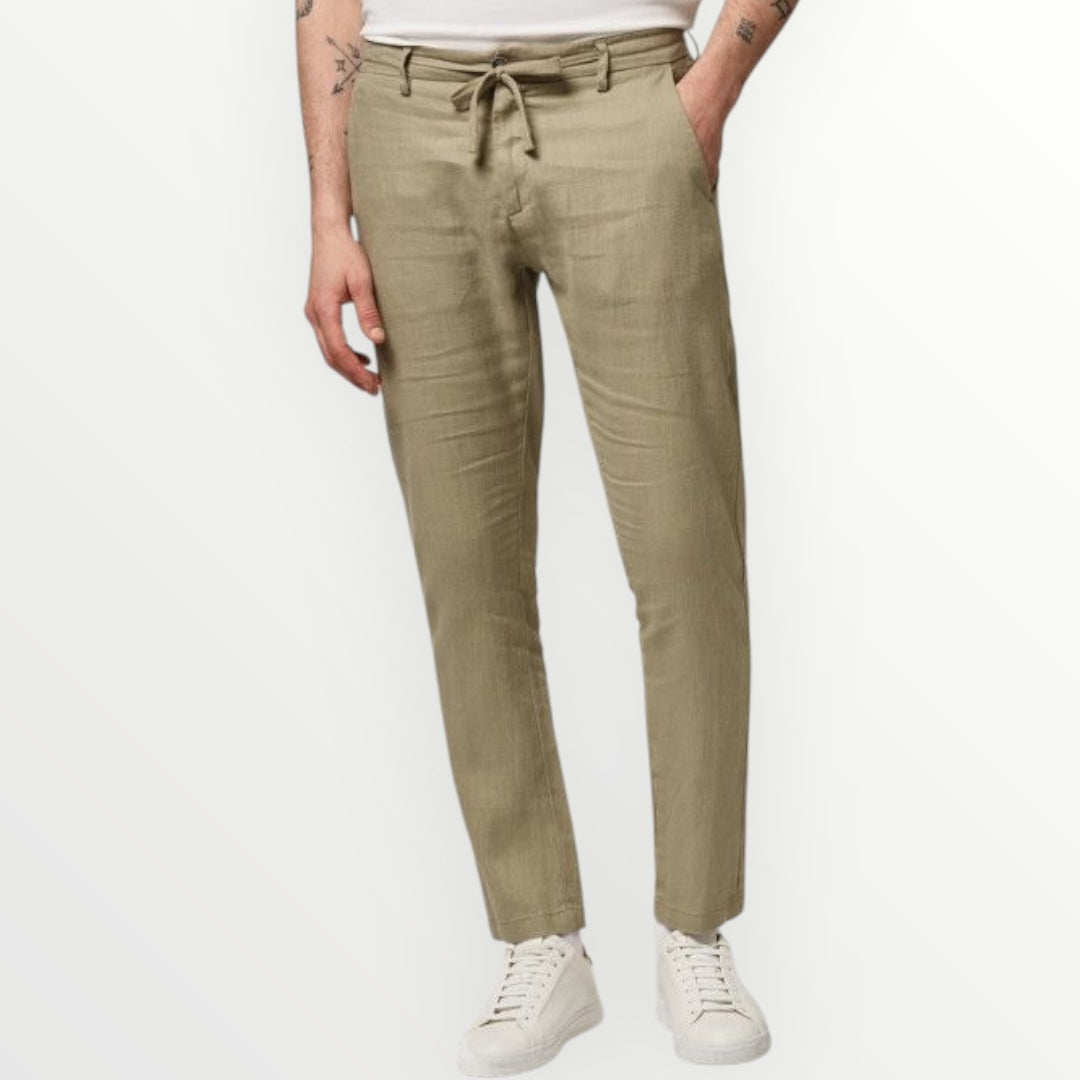 GIANNI LUPO - PANTALONE IN LINO CON LACCIO