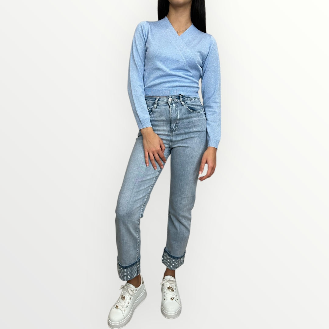 NOSECRETS - CARDIGAN INCROCIATO IN LUREX