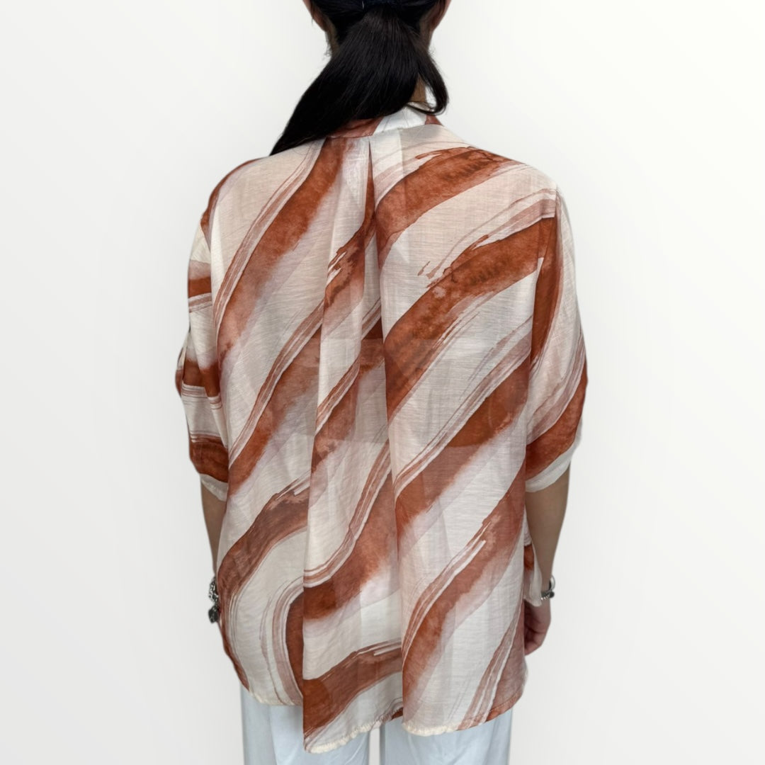 HAVEONE - CAMICIA A FANTASIA GEOMETRICA