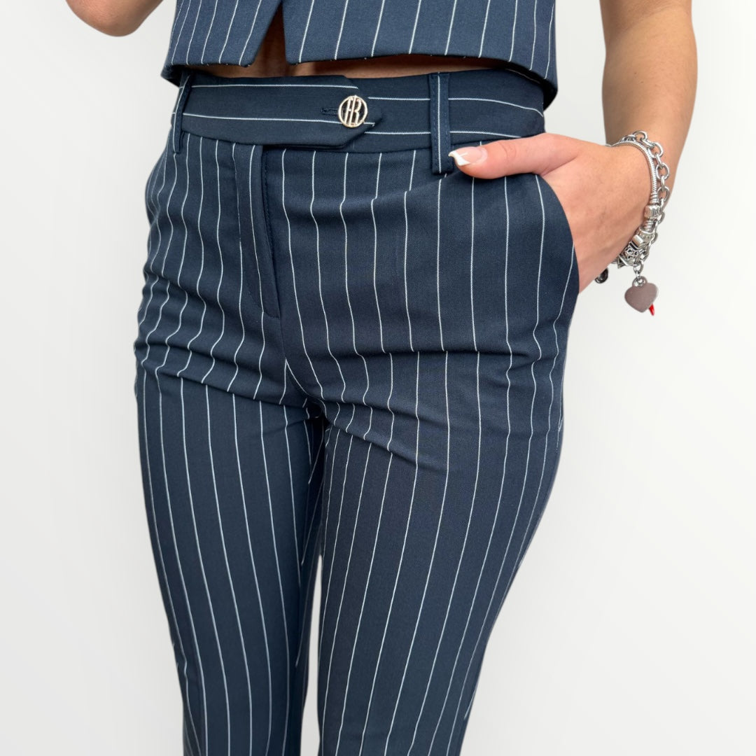 FRACOMINA - PANTALONE TESSUTO GESSATO A ZAMPA