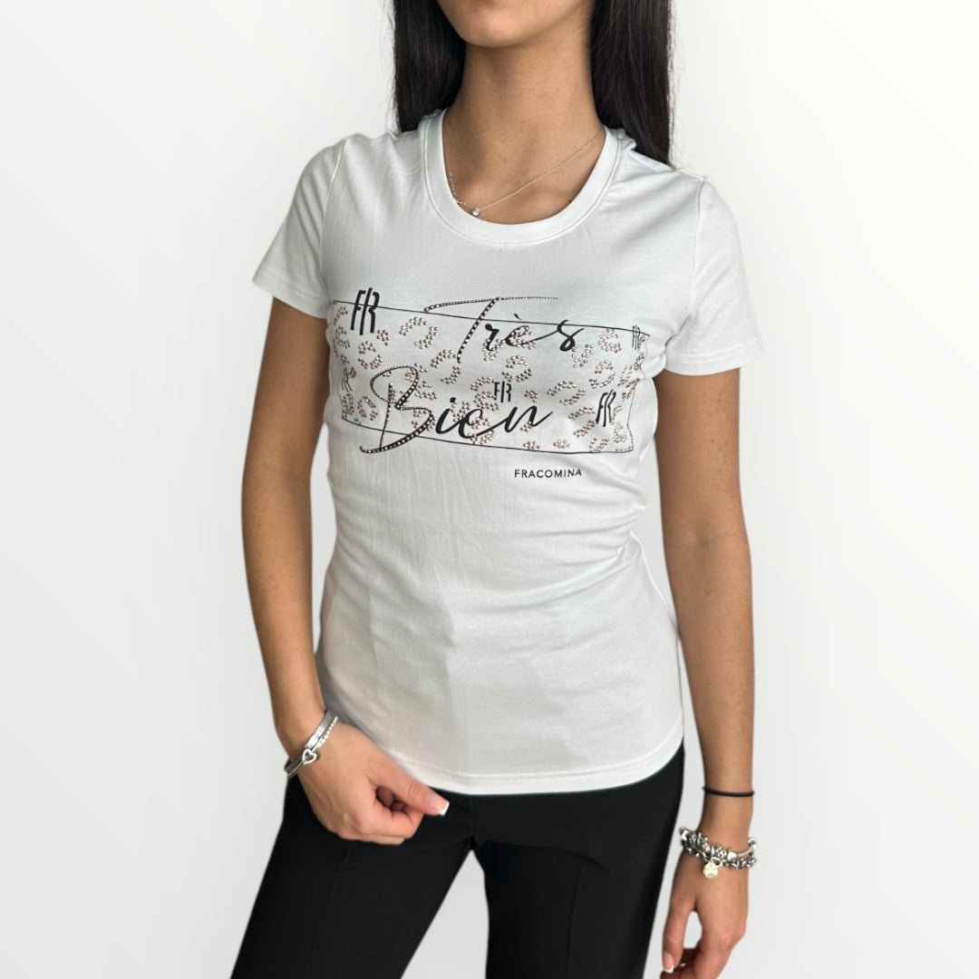 FRACOMINA - T-SHIRT CON STRASS