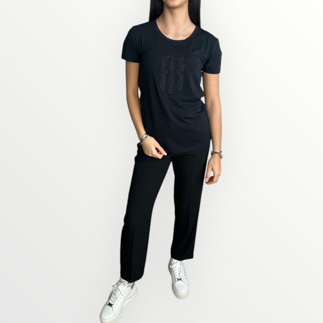 FRACOMINA - T-SHIRT CON LOGO RICAMATO