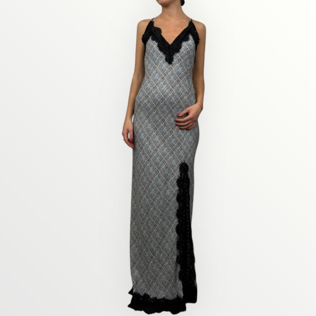 HAVEONE - ABITO LUNGO CON PROFILI IN PIZZO