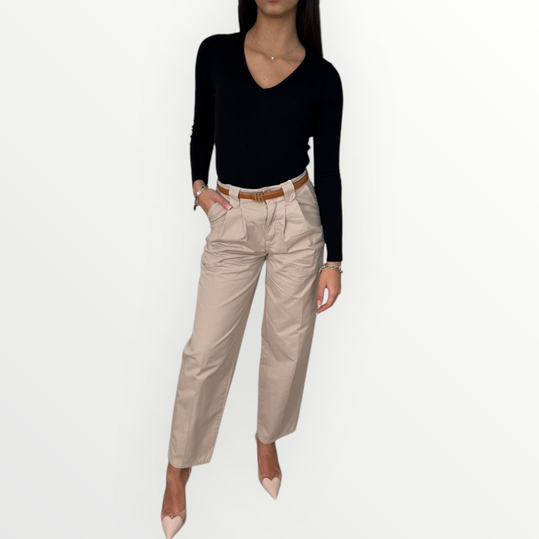 FRACOMINA - PANTALONE BAGGY CON CINTURA