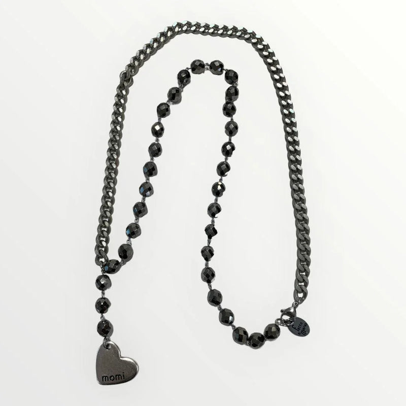 Suyi Collana con ciondolo a forma di cuore, in argento sterling, regalo di compleanno e pietra portafortuna per le donne, Argento sterling