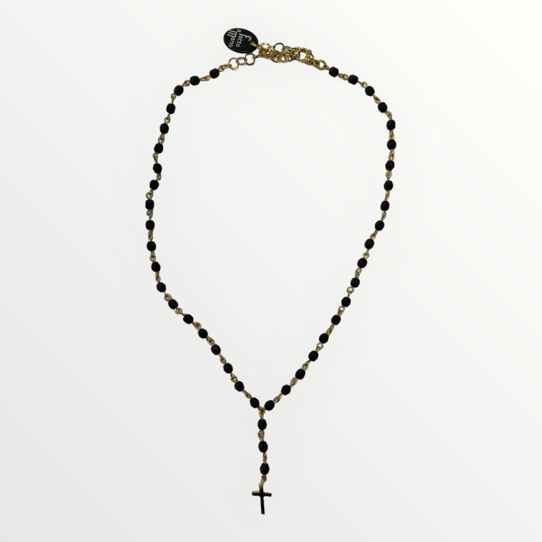 MOMI - COLLANA ROSARIO CORTO CROCE - LOFT.73